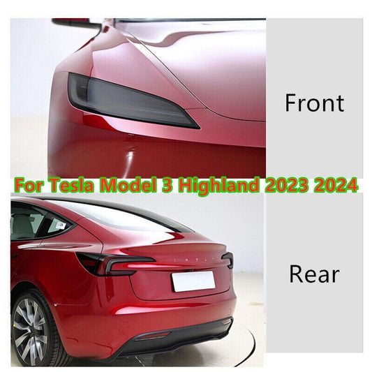 Headlights Smoke Paint Vinyl Tint Wrap Film for Tesla for Model 3 Highland 2023 2024 Q