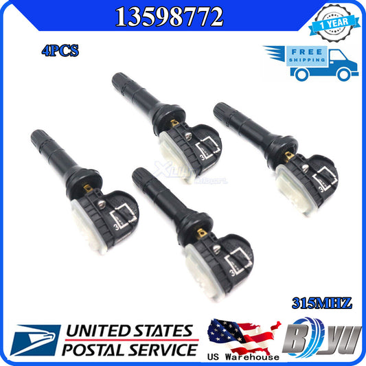 For GM for Chevrolet for GMC for Buick for Cadillac New Tire Pressure Sensor 4pcs TPMS 13598772