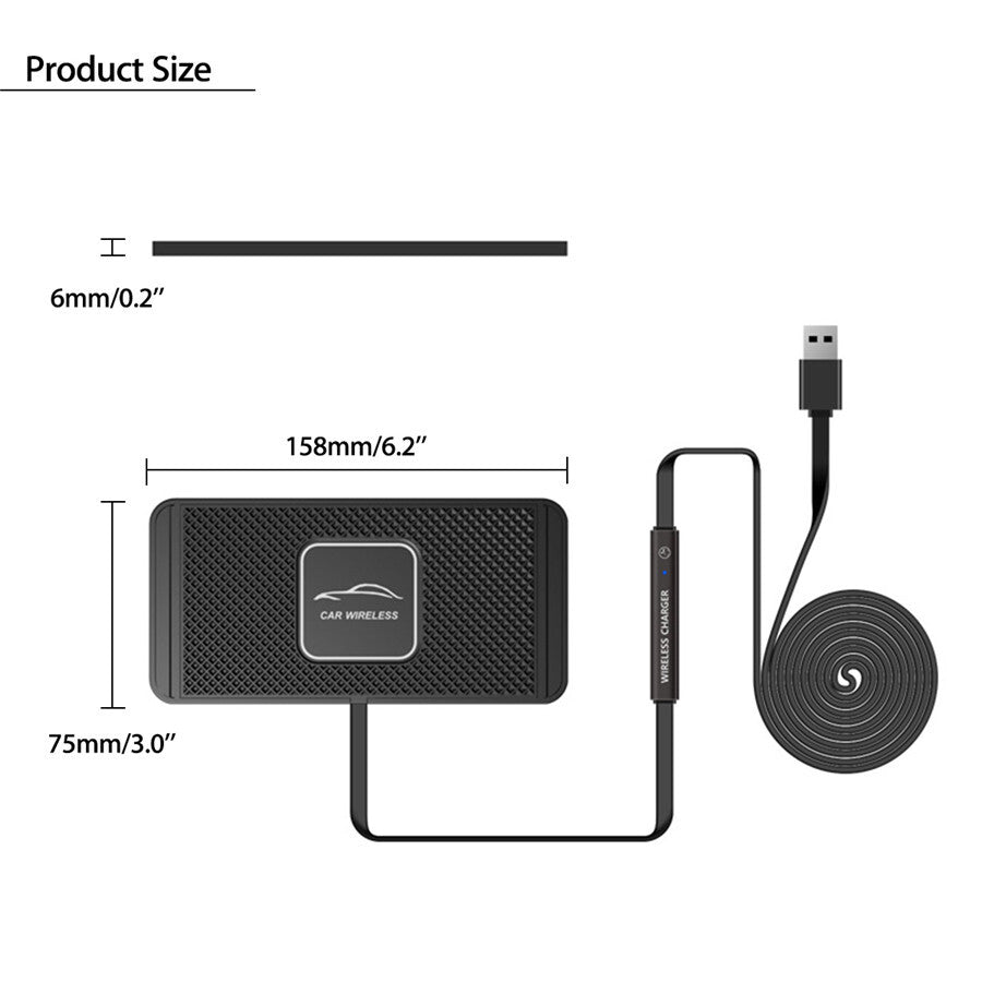 Wireless AntiSlip Car Home Charger Phone Holder Mount Pad Mat For Cell Phone GPS