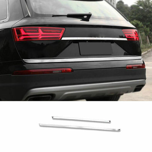 for Audi Q7 2016-19 Chrome Steel Rear Door Trunk Lid Tailgate Strip Trim Kit 2x