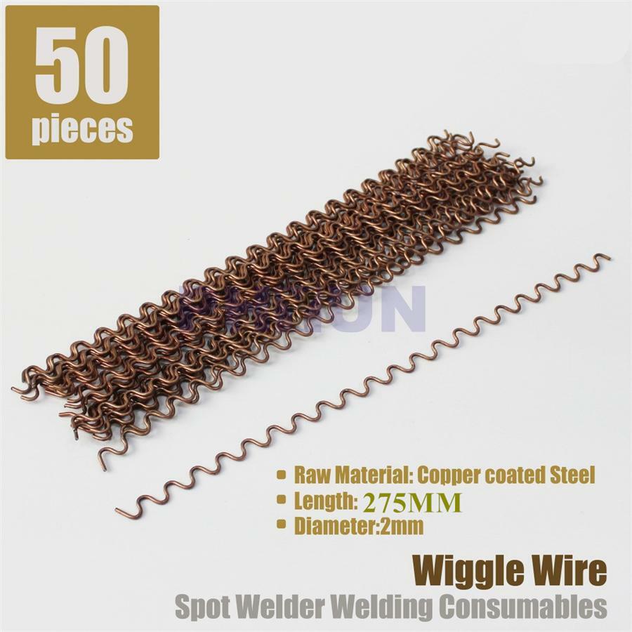 50 Pcs Wiggle Wire Wave 2mm Dent Repair Fix Spot Weld Body Work Puller Tool US