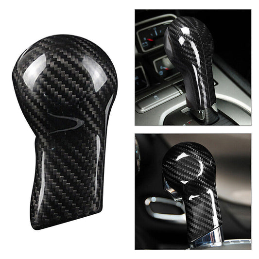 Carbon Fiber Shift Knob Cover Shell for Chevrolet Camaro 2010-2015 2011 12 Black