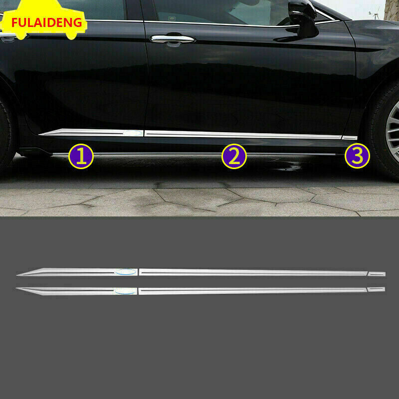 6X for Toyota for Camry 2018-2023 Chrome Door Body Side Molding Strips Cover Trim