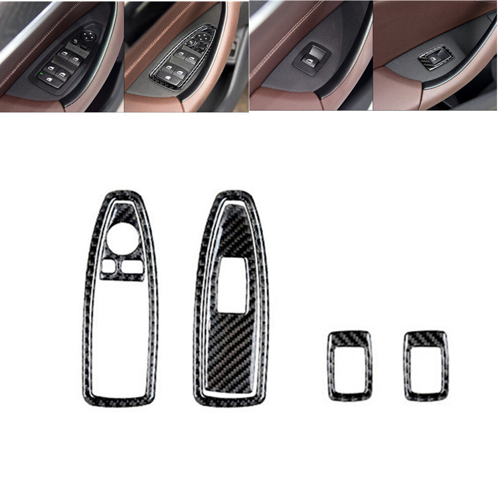 10Pcs Carbon Fiber Interior Door Control Kit Cover Trim for Mazda MX-5 Miata v