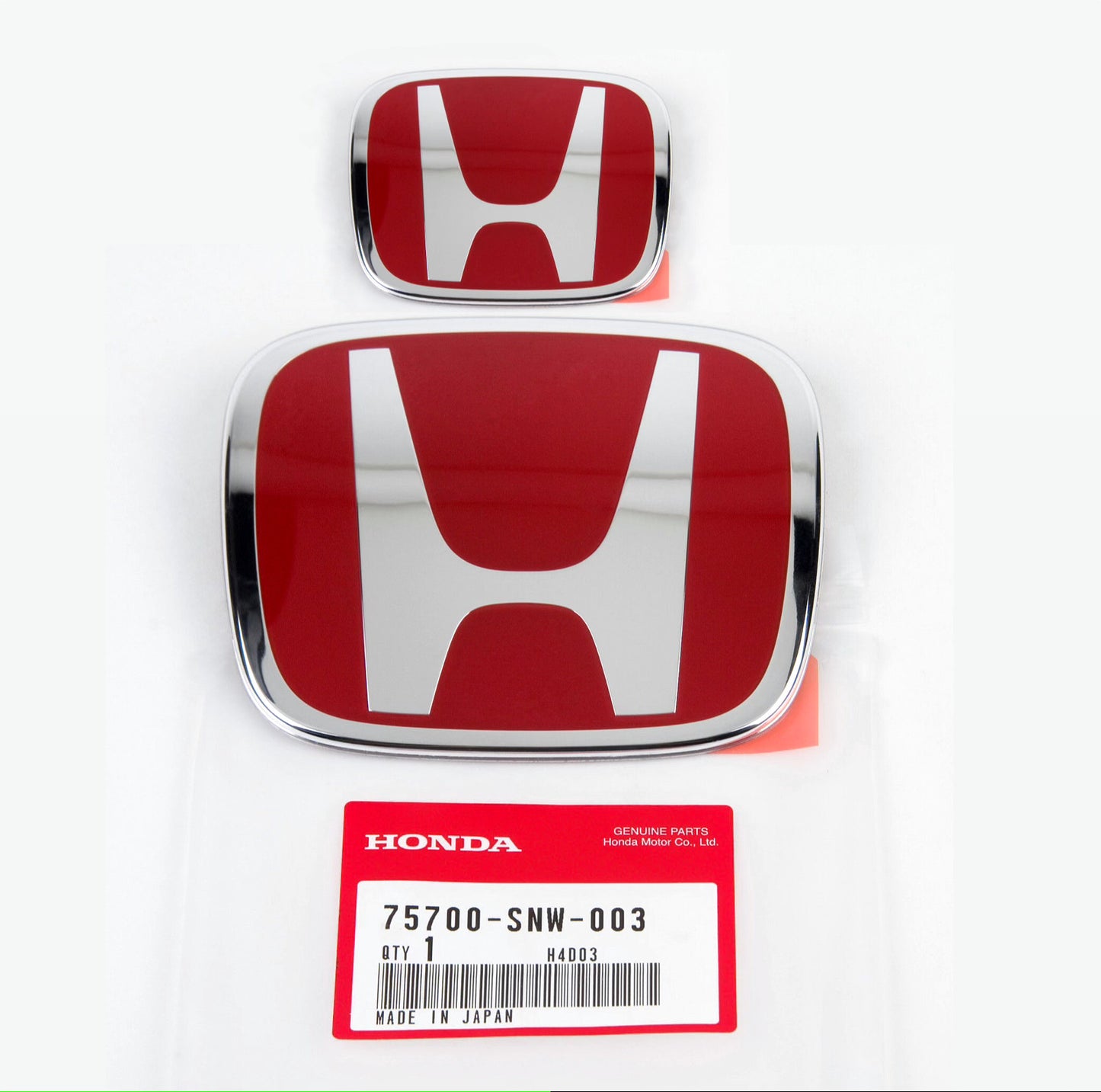 2-Piece Racing Set with Red H Badges Front and Rear Applicable to 06-15 for Honda for Civic Sean EX LX SI
