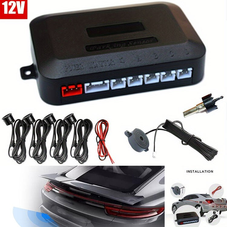 12V Car Parking Sensor Kit Universal 4 Probe Astern Radar v