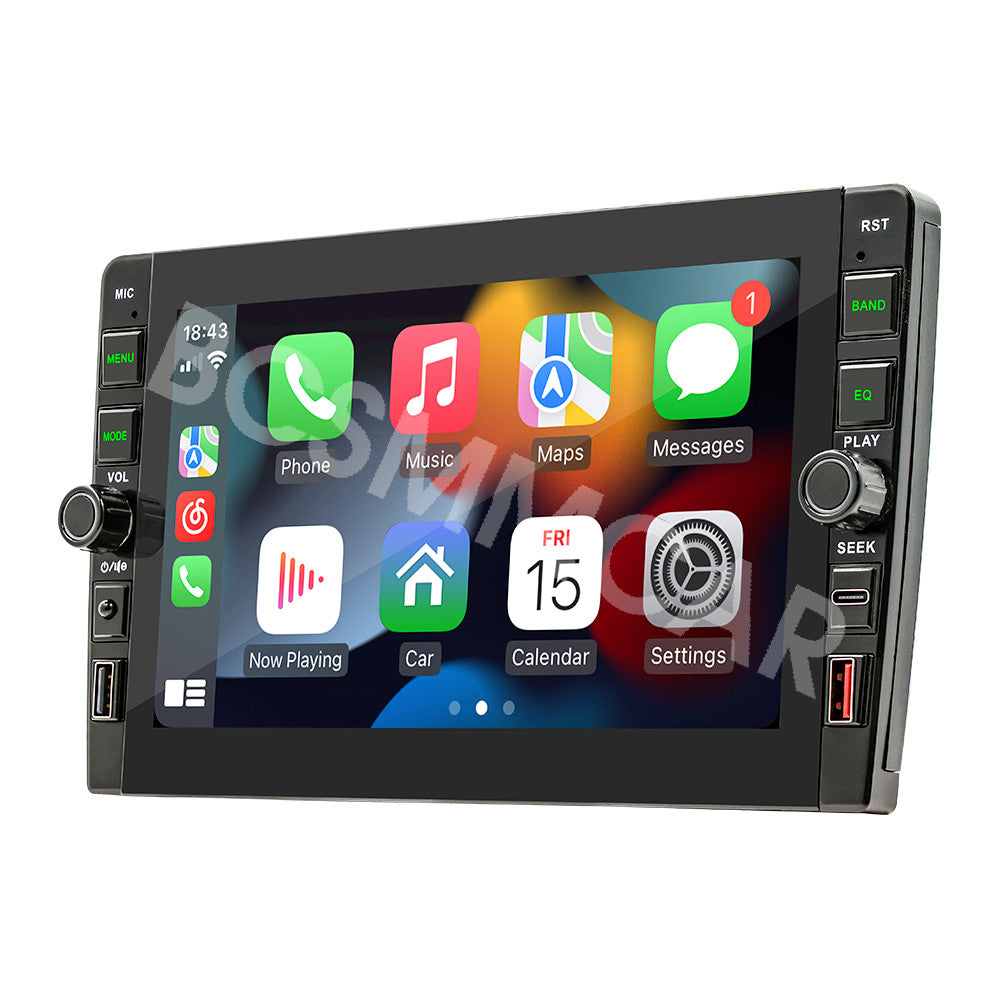 8in 2Din Car Stereo Radio Player Bluetooth FM For Apple Carplay Android Auto