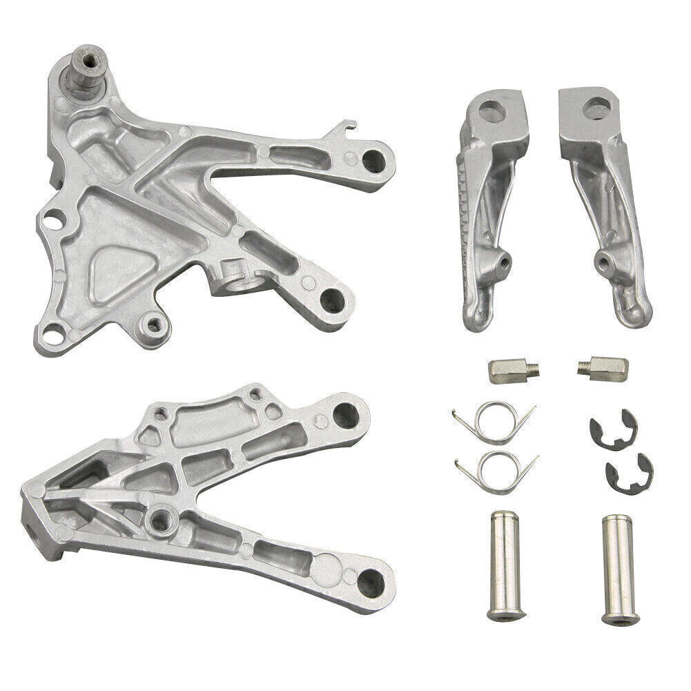 Front Footpegs footrests W/ Bracket for KAWASAKI ZX10R 2006 2007 2008 2009 2010