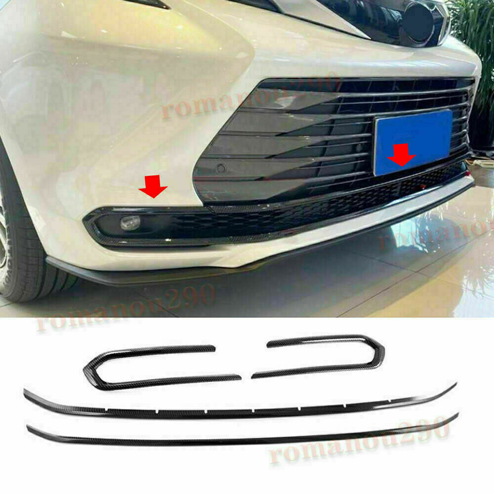 4x for Toyota for Sienna 2021-2023 carbon fiber Front Bumper Grille  Fog Light Trim