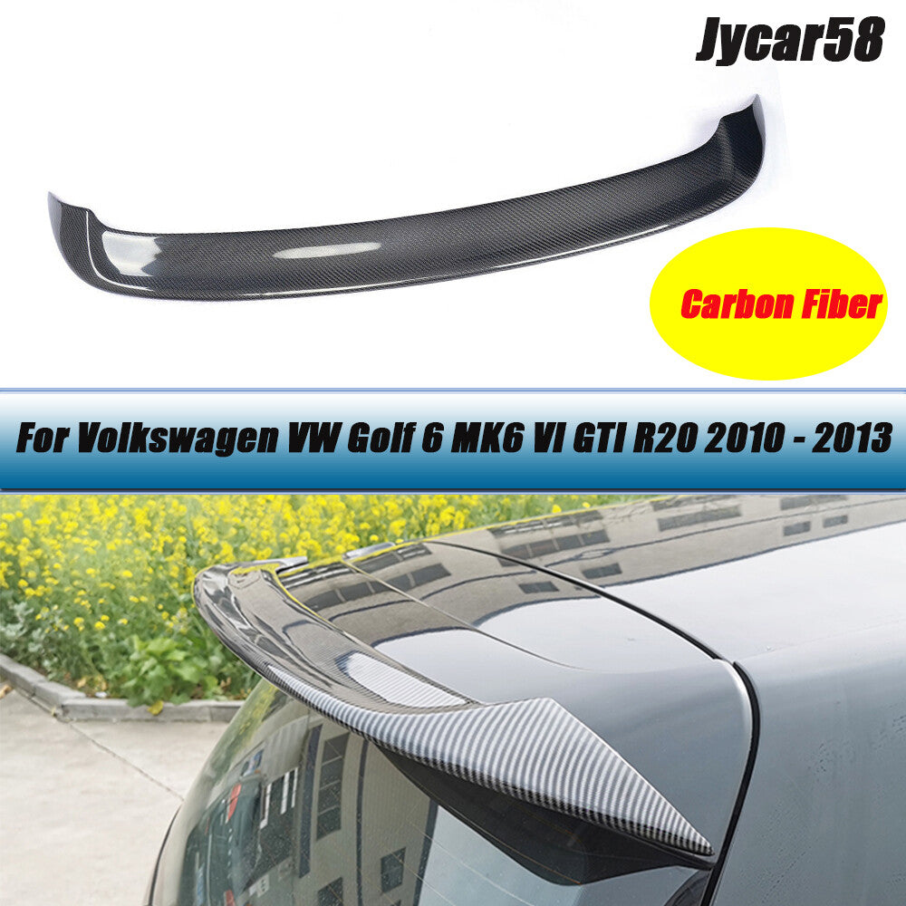 Carbon Fiber Rear Roof Spoiler Top Wing for VW for Golf 6 VI MK6 GTI R20 2010-2013