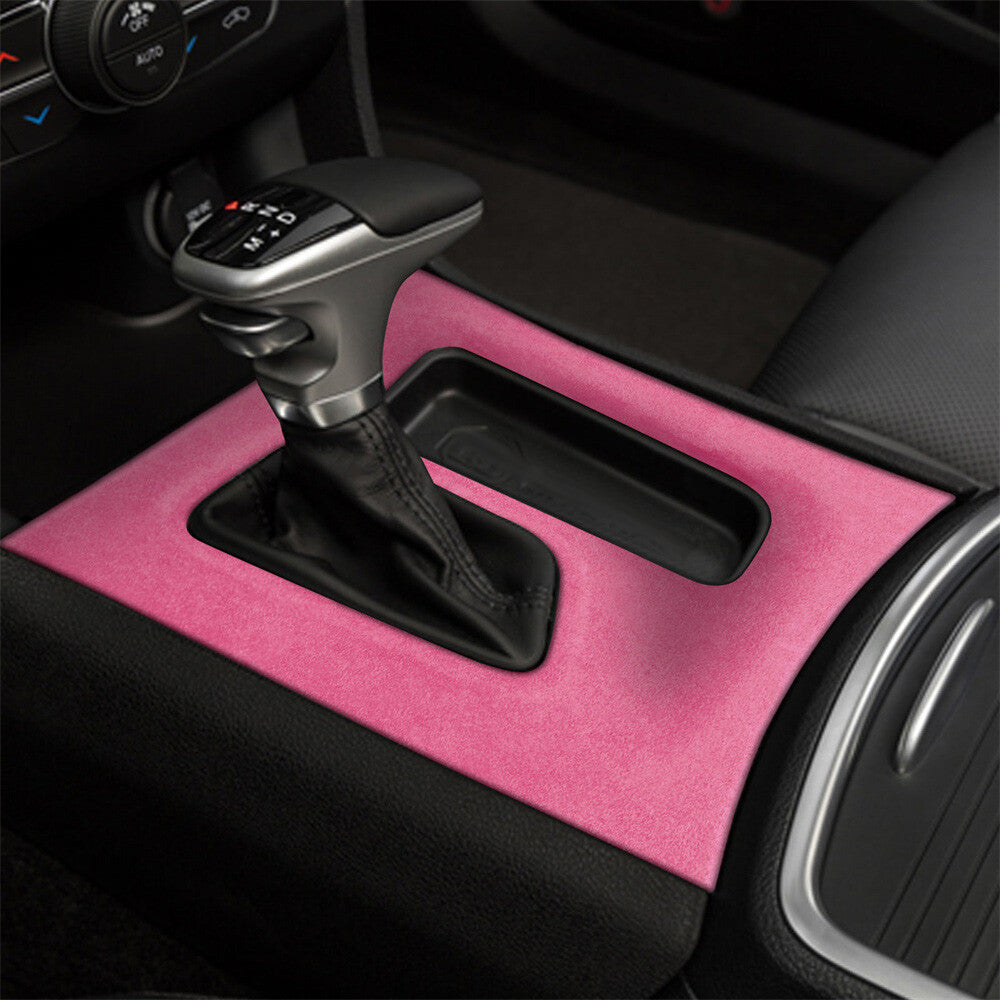Suede Pink Center Console Gear Shift Box Panel Cover for Dodge Charger 2015-2022