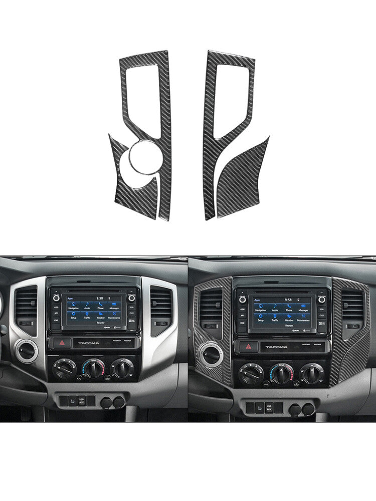 2X Gloss Black Multimedia Buttons Frame Cover Trim for Chrysler 200 2015-2017 v