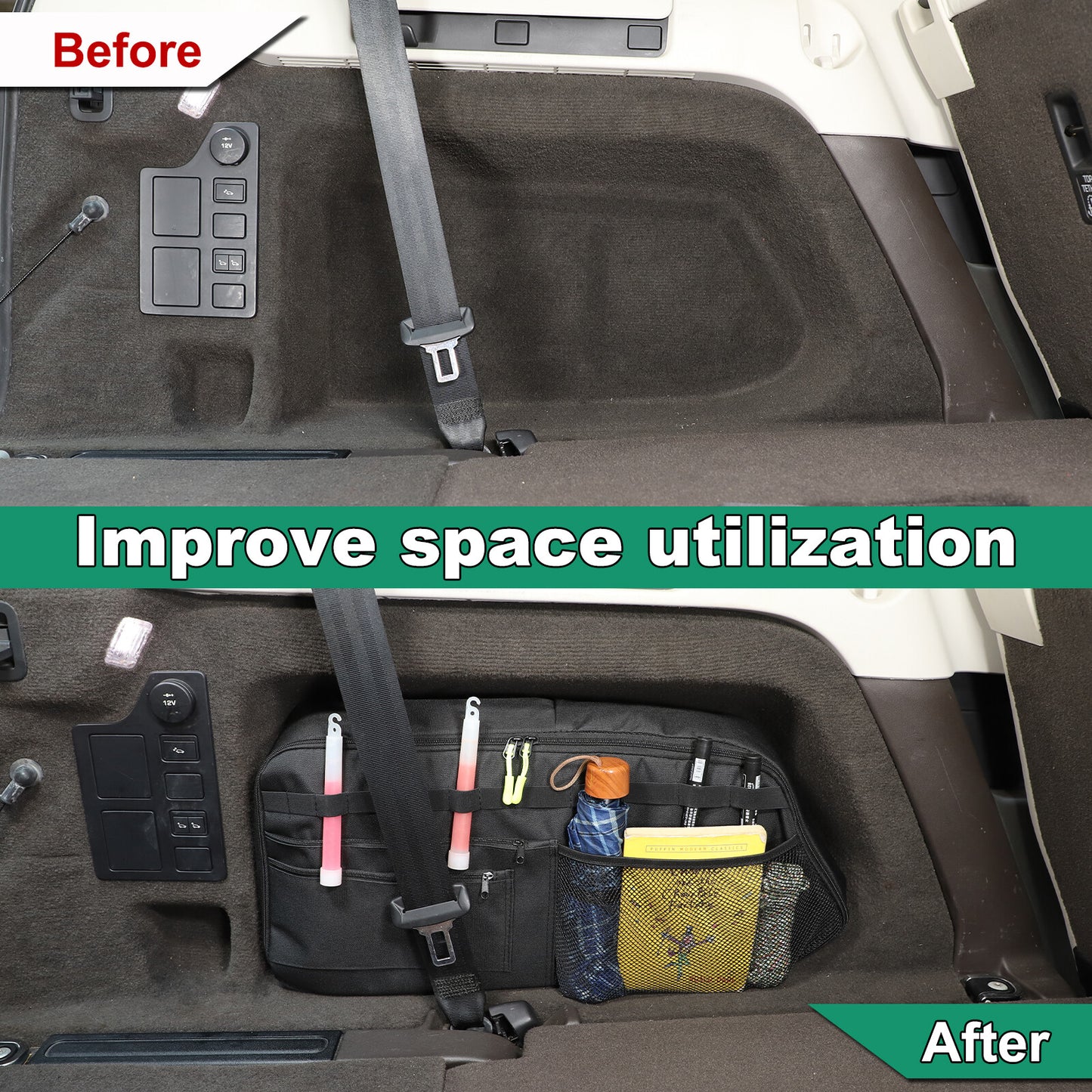 Suitable for Land Rover Discovery 5 17+ rear cargo trunk storage bag (left side storage pocket) n