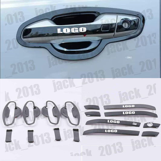for Kia Sportage R 2018-2022 Black stainless outer door handle+bowl cover trim