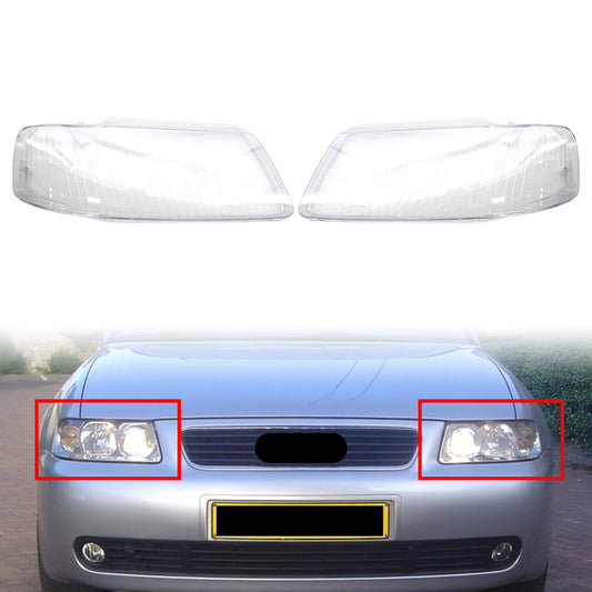 1 Pair TransparentCar Headlight Headlamp Lens Cover for Audi A3 2001-2003