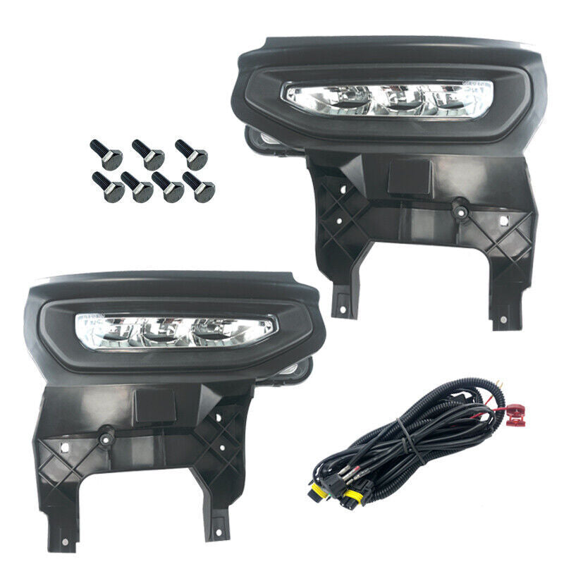 1Set LED Fog Light Front Bumper Lamps+Wiring for GMC for Sierra 1500 2016 2017-2019