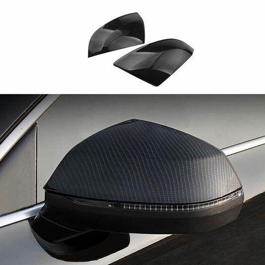 Fit for Audi Q7 2016-2019 Carbon Fiber Rear View Side Door Mirror Cover Trim 2P