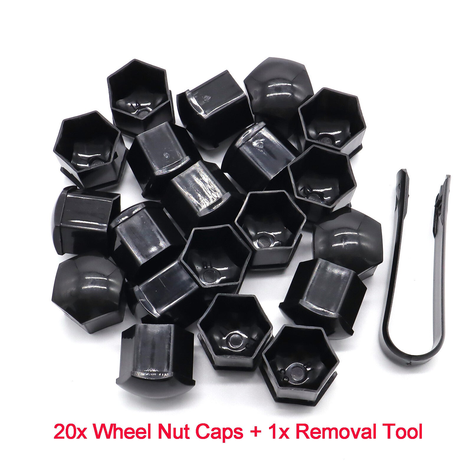 Car wheel bolt caps for SW21 nuts 21 mm black wheel nuts caps 20 Q