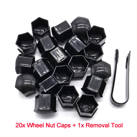 Car wheel bolt caps for SW21 nuts 21 mm black wheel nuts caps 20 Q