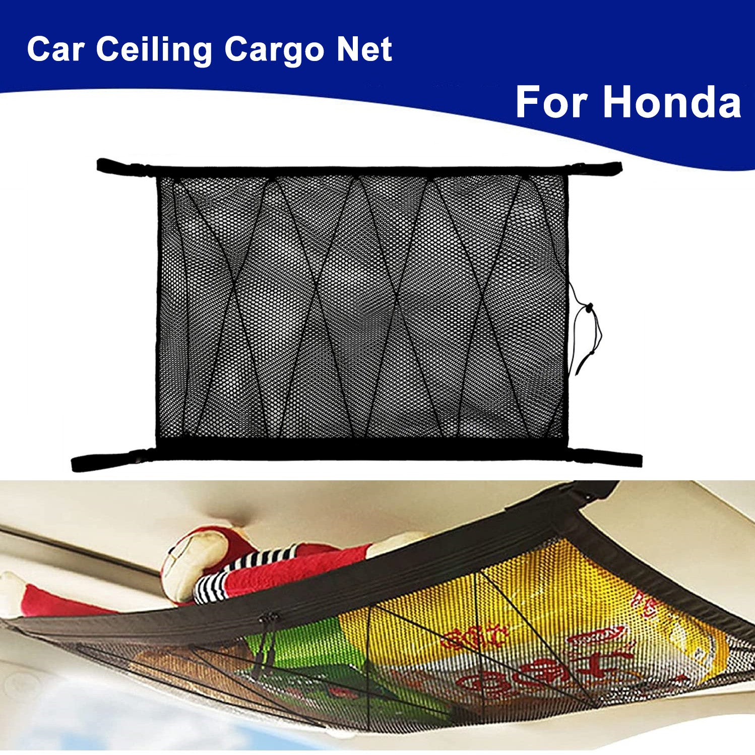 Suitable for Honda parts, double-layer ceiling roof cargo mesh storage bags/pockets n
