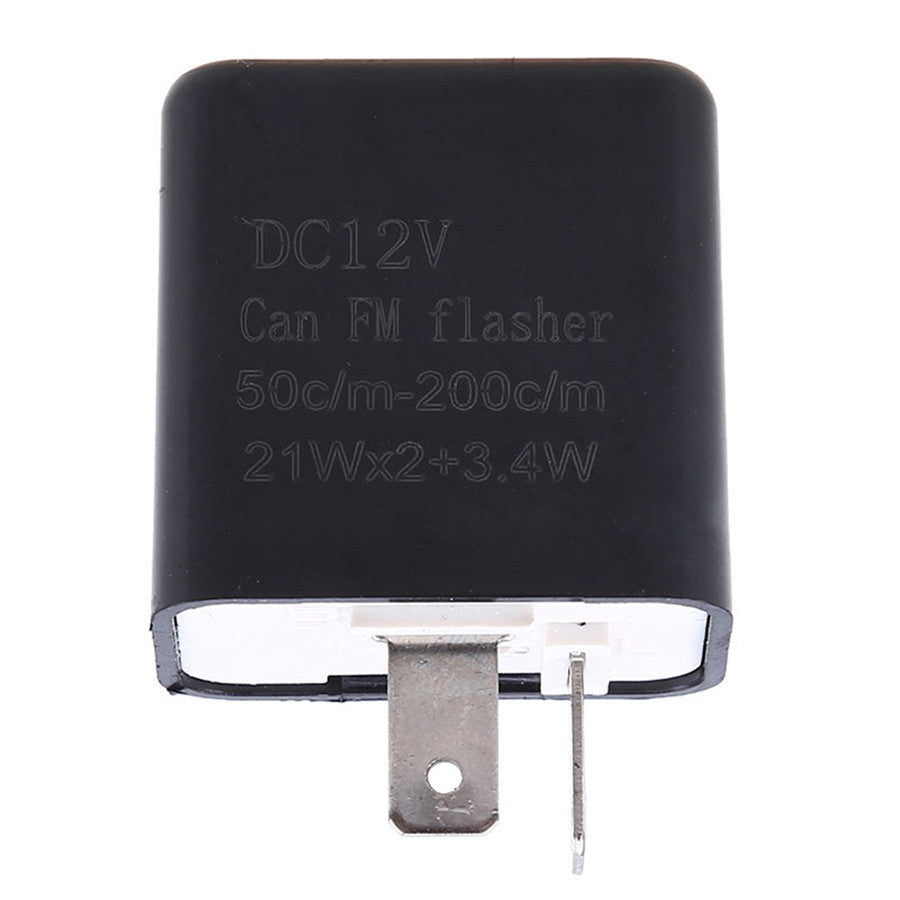 2 Pin Speed Adjustable LED Flasher Relay Motorcycle Turn Signal Indicator 12V Q