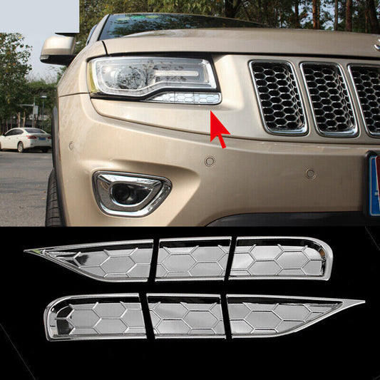 for Jeep Grand Cherokee 2014-2020 Chrome Front Headlight Cleaner Washer Trim 6P