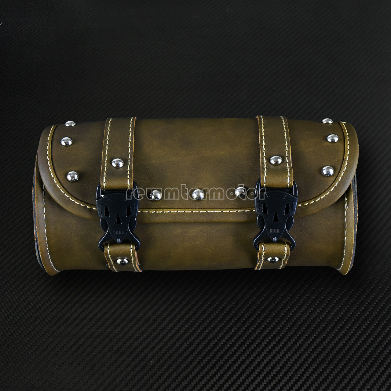 PU Leather Tool Bag Handlebar Saddlebag Roll Barrel Motorcycle Fit for Harley Q