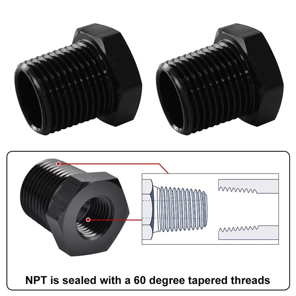 2PCS 3/8 Male x 1/4 Female NPT Thread Reducer Hex Bushing Pipe Fitting Alloy