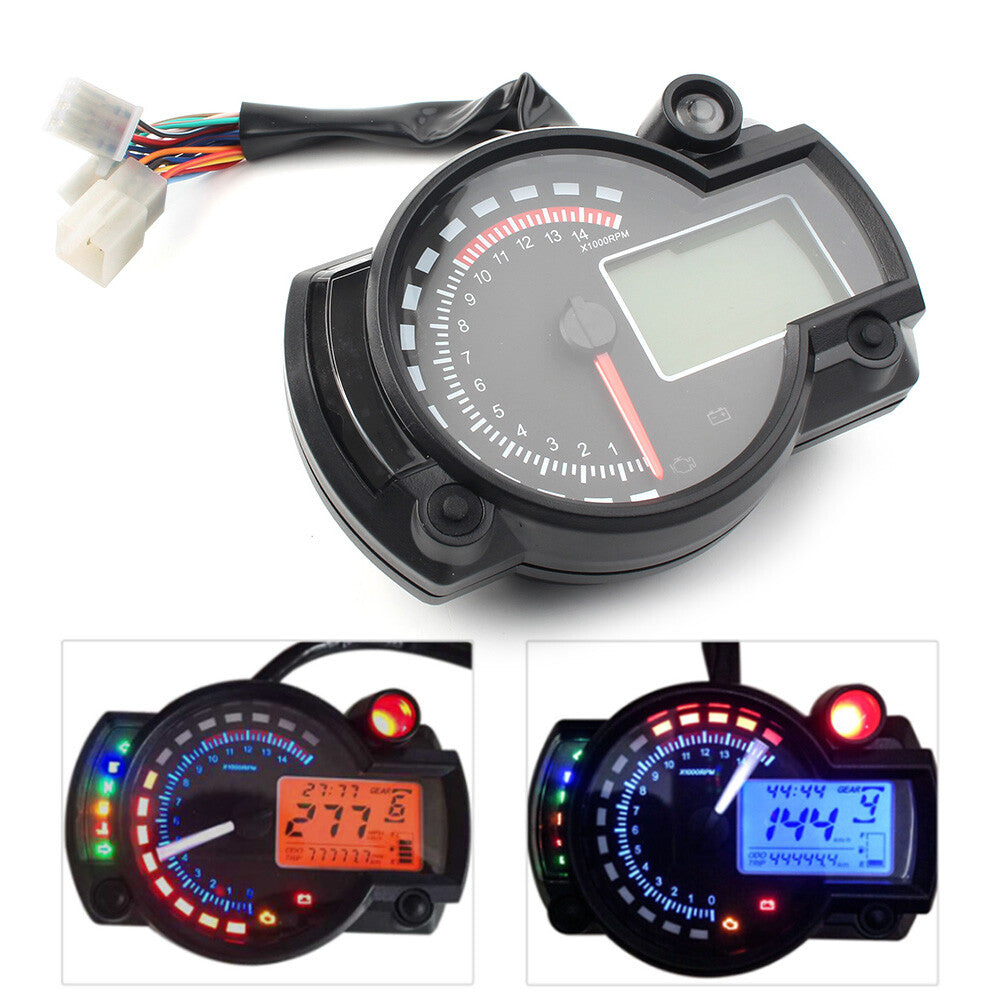 1x Universal LCD Digit 15000rpm Motor Speedometer Tachometer Gauge Odometer Q