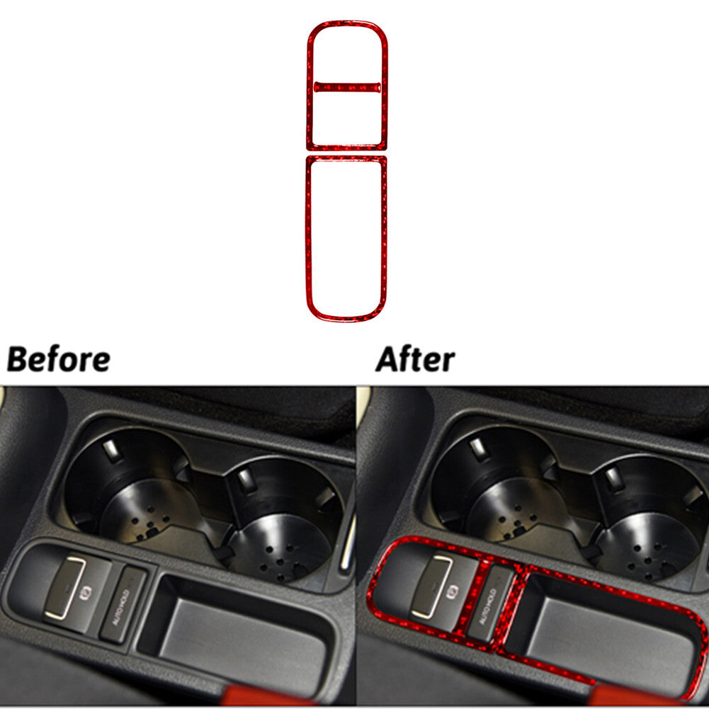 2X Red Carbon Fiber Steering wheel Cover Trim for Hyundai for Veloster JS 2019-2022 v