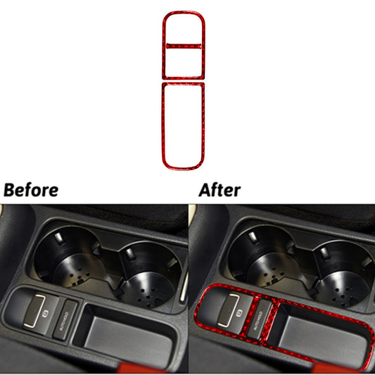 2X Red Carbon Fiber Steering wheel Cover Trim for Hyundai for Veloster JS 2019-2022 v