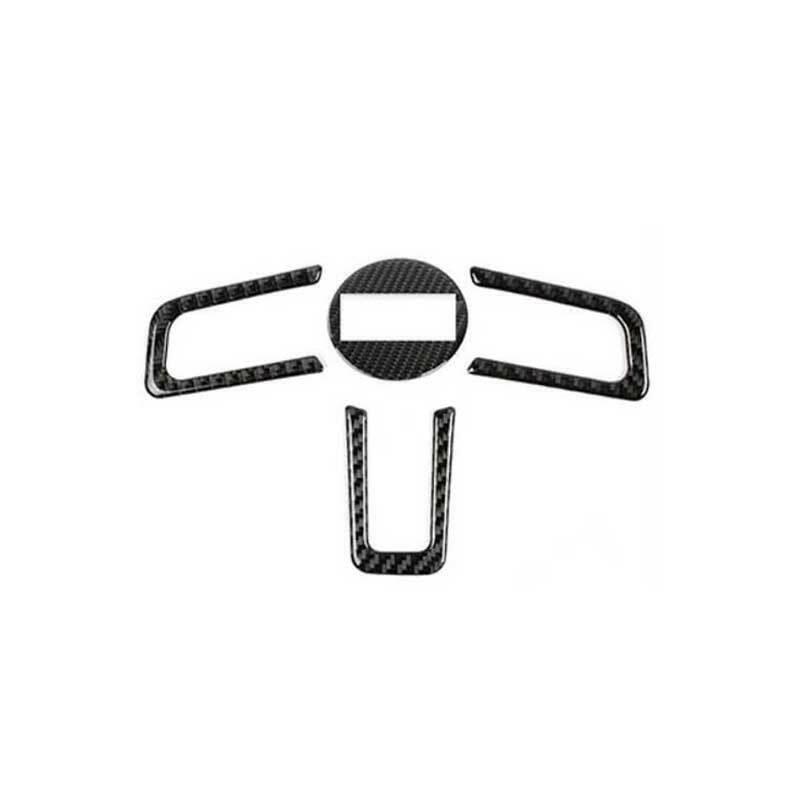 Fit for Ford for Mustang 2015-2022 Carbon Fiber Steering Wheel Decor Cover Trim 4PCS