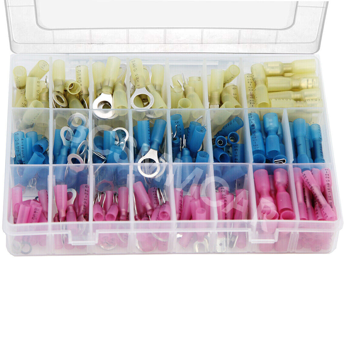 250x Assortment Heat Shrink Wire Connectors Electrical Ring Spade Crimp Termina