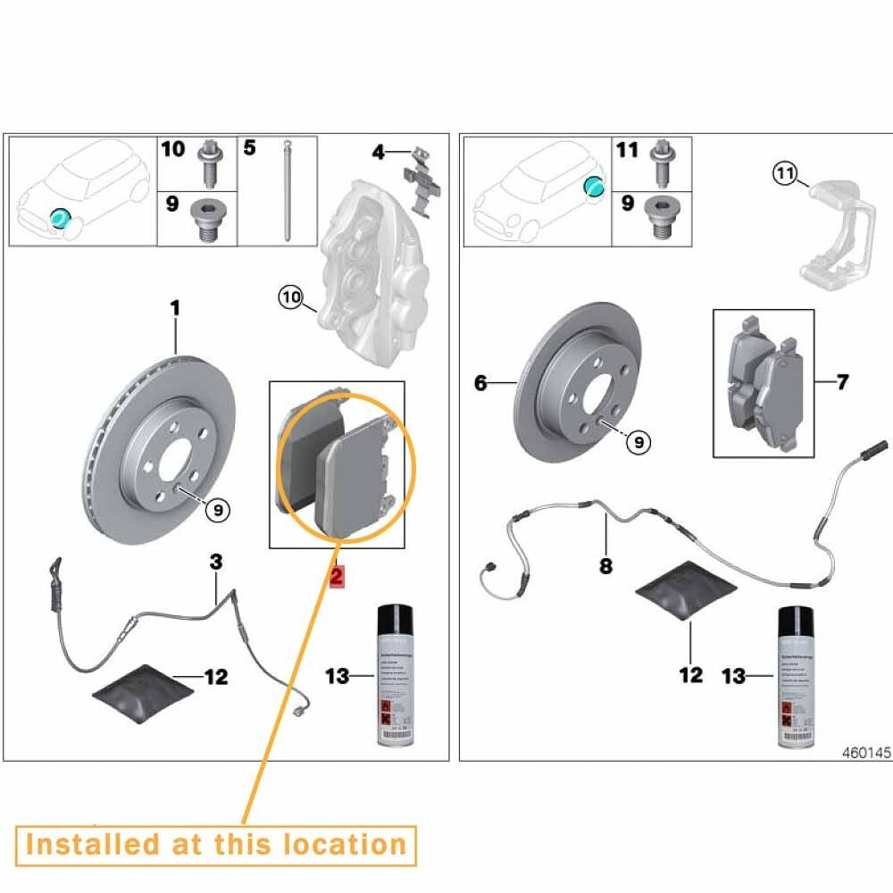 Front brake pads for Rolls-Royce Cullinan RR31 6.7T 2017-2024 - Equipment Manufacturer 34106888459