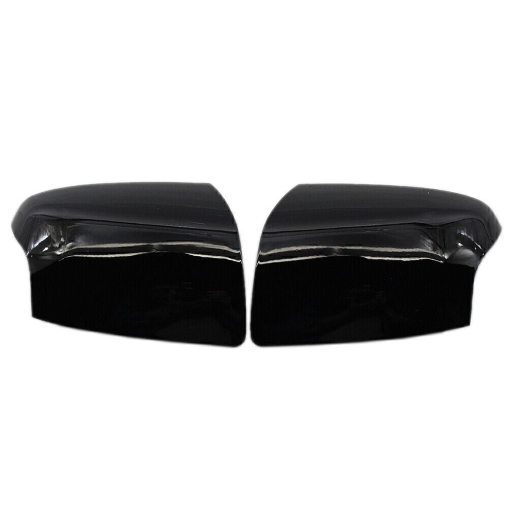 Pair Rearview Rear View Mirrors Cover Glossy Black ABS Fit for Ford Focus 2005-2008