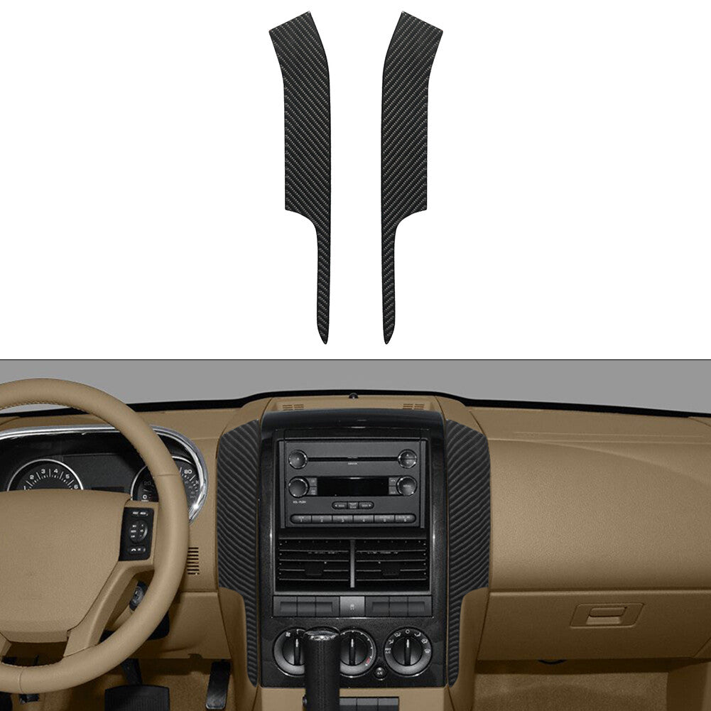 Red Carbon Fiber Center Navigation LCD Frame Cover Trim For Ranger 2019-22 v