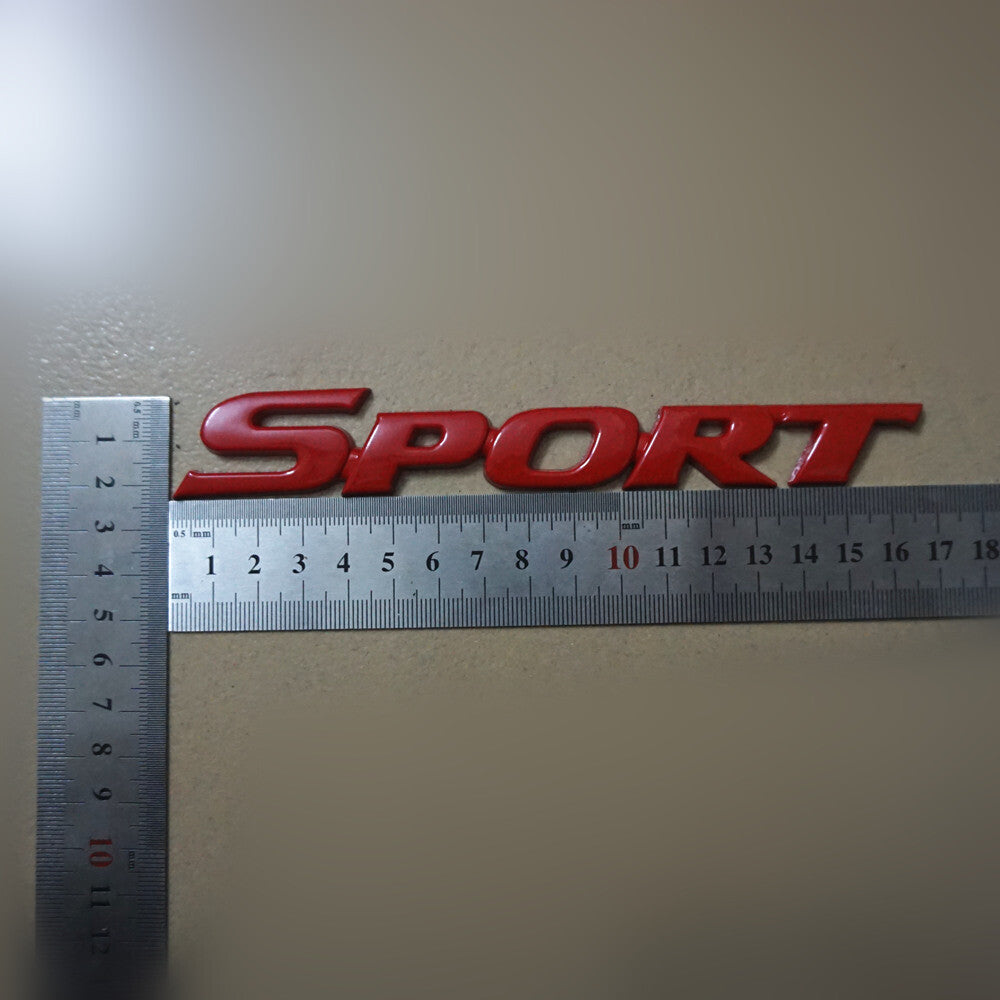 Glossy Red SPORT Metal Front Grille Emblem + Decal Sticker Badge Engine 4WD Type