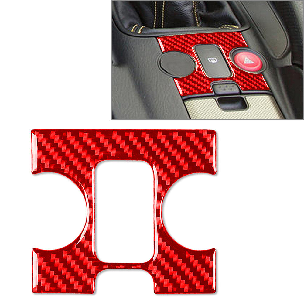 Hazard Light Button Cover Trim for Honda S2000 2004-2009 Carbon Fiber Red Car