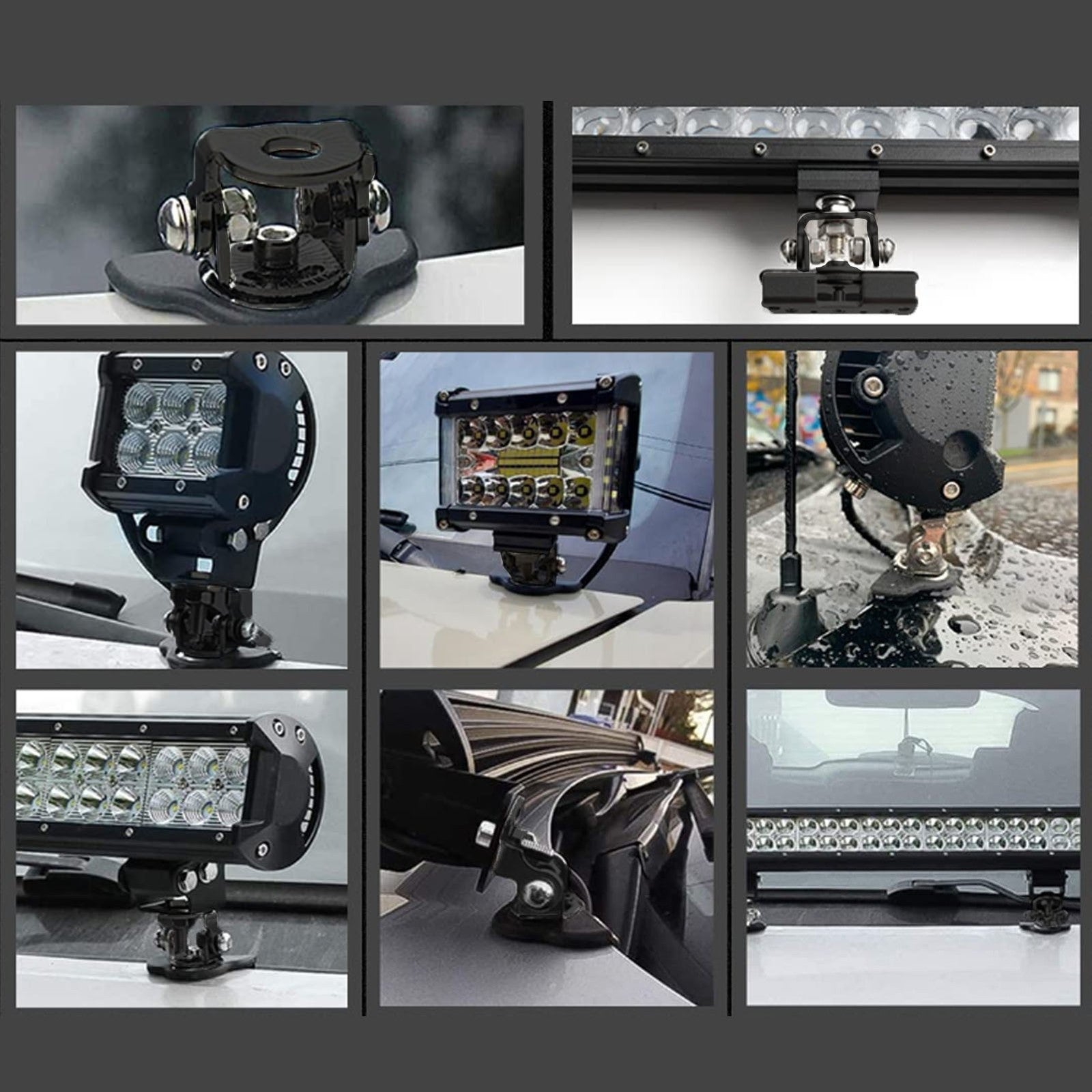 WODHMIEY LED Light Bar Mounting Brackets 2pcs No Need Drilling Off Road Light Q