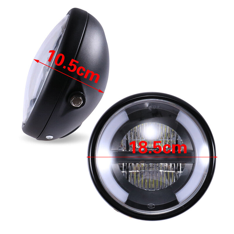7 Motorcycle LED Headlight + Hi/Low Beam DRL Daytime Running Light Circular Projector n