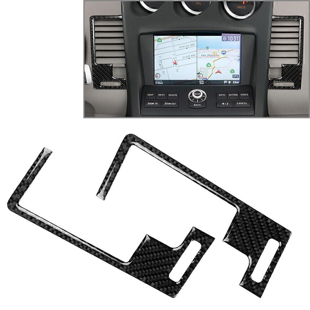 Central Air Vent Outlet Frame Cover Trim for Nissan 350z 2003-2009 Carbon Fiber