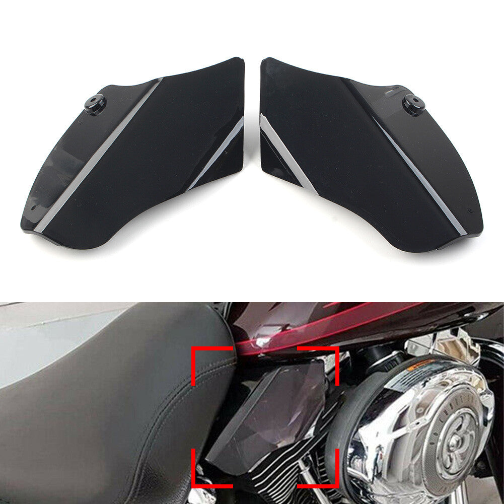 1 Pair ABS Saddle Shields Heat Deflector Fit for Harley Softail Fatboy FLSTF Q