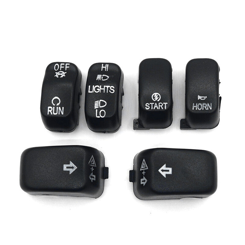 6-Piece Handheld Control Switch Housing Button Cover for Harley Dyna Road King n