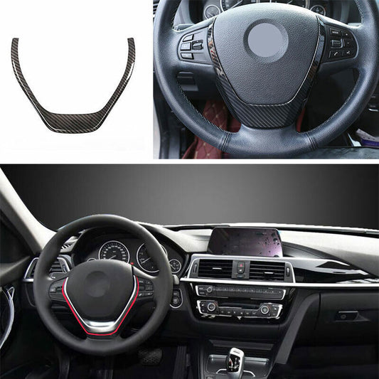 for BMW 3 4 Series GT 2014-2018 Carbon Fiber Steering Wheel U Type Cover Trim 1P