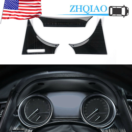 3x Black Titanium Dashboard Meter Cover Molding Trims Fit for Toyota for Camry 2018-2023