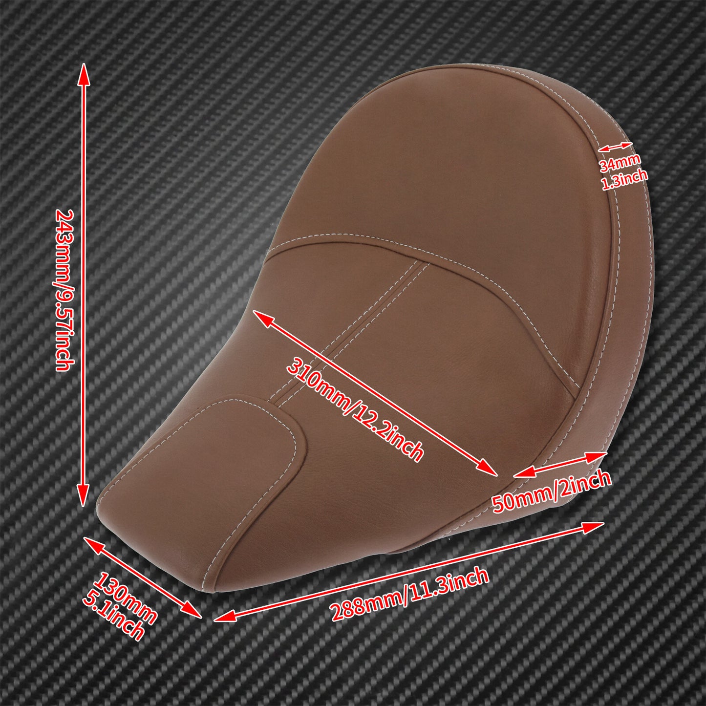 Brown Front Driver Solo for Seat Pillion Pad Fit For Indian Scout Sixty 2015-2020