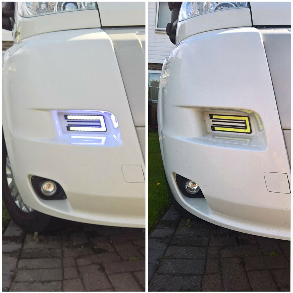 2x U-shaped universal automotive COB DRL LED daytime running lights and fog lights n
