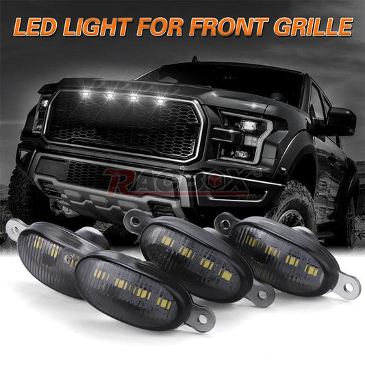 4X LED Front Grill Grille DRL Light White Smoked for Ford F-150 F150 2010-2018