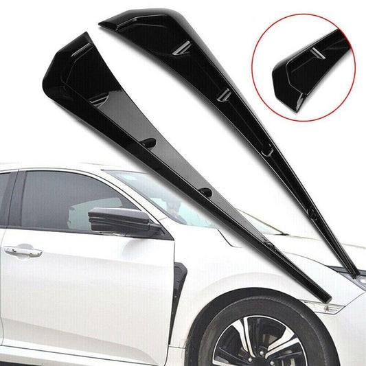 2x Universal Glossy Black Car Exterior Side Fender Vent Air Wing Cover Trim New n