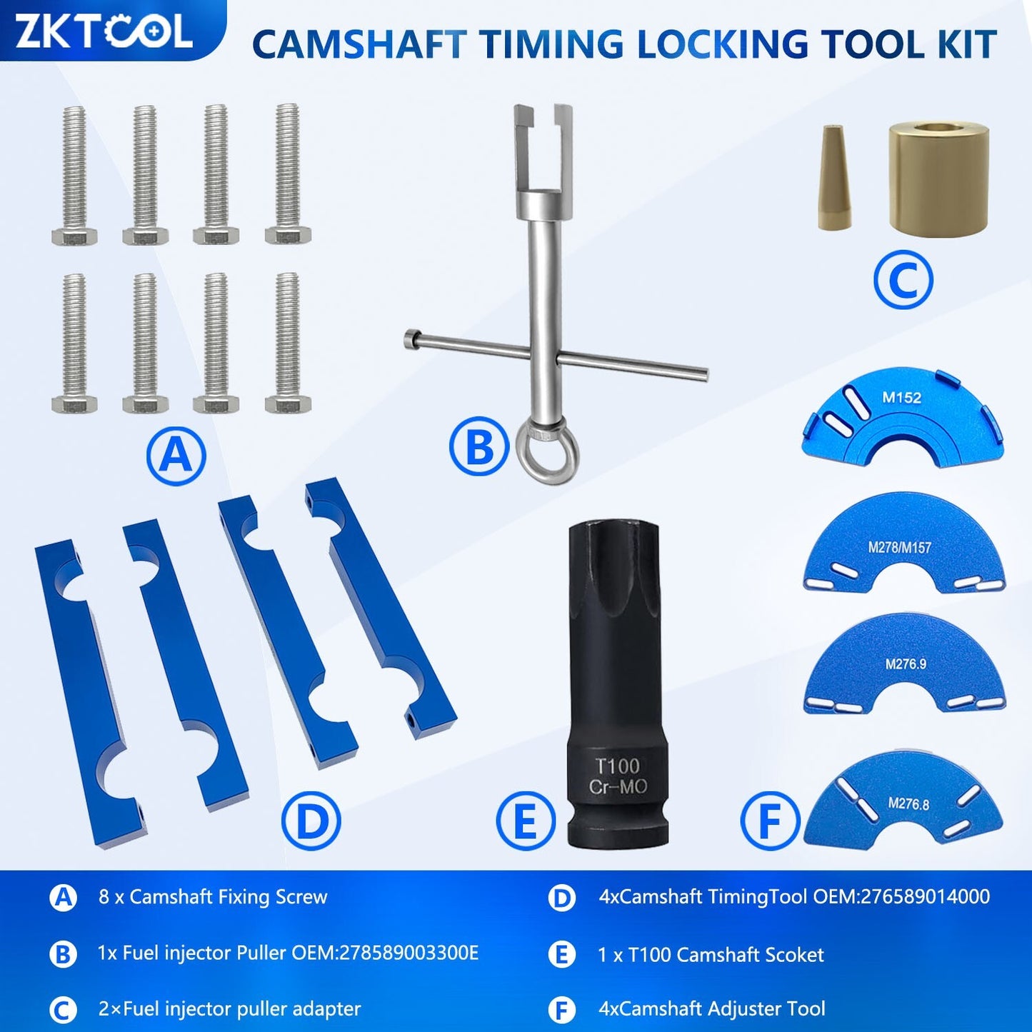 Engine Alignment Locking Timing Tool Kit for Benz M157 M276 M278, T60  T100